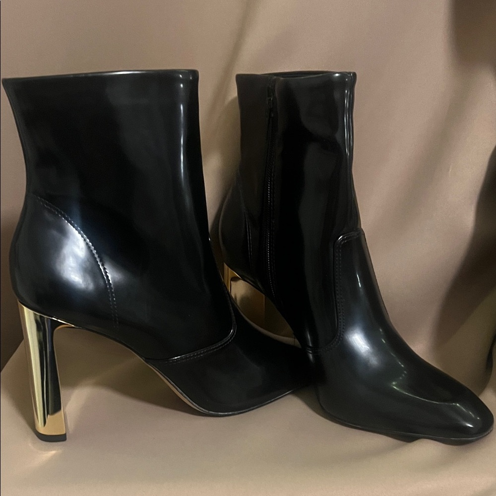 Gianni Bini  Black and Gold Women's Ankle Boots